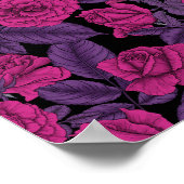 Poster Ravins et roses roses roses (Coin)