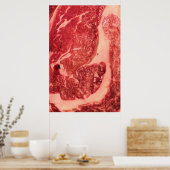 Poster Raw Meat Ribeye Steak (Cuisine)