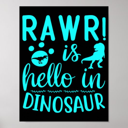Poster Rawr ! Bonjour à Dinosaur (Devant)
