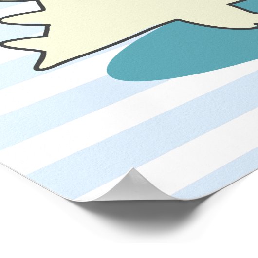 Poster Rawr Dinosaure Jaune mignonne avec des étoiles joy (Coin)