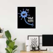 Poster Rawr Nerve Funny Neuron Nerve Pun Dark BG (Bureau à domicile)