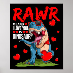Poster Rawr Signifie Je T'aime En Dinosaure T Rex Amant V