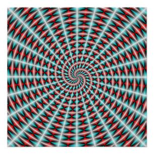 Poster Ray et Spiral Wein en bleu et rouge