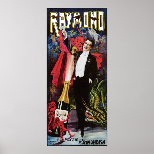 Poster Raymond Le Grand ~ Magicien Vintage Magicien (Devant)