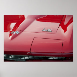 Poster Rayon de Corvette Sting de 1966 rouges