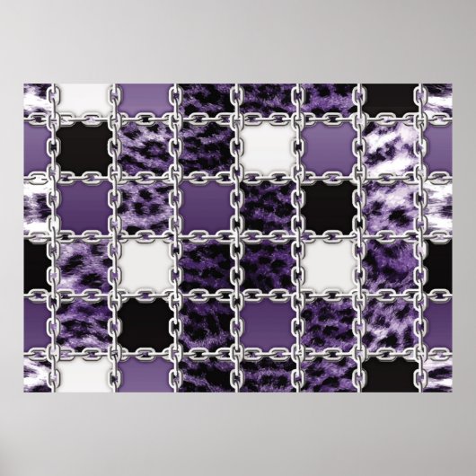 Poster Rayon ultraviolet transparent léopard et chaîne ar (Devant)