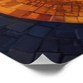 Poster Rayonnant Soleil Mosaïque Vibrant Céleste (Coin)