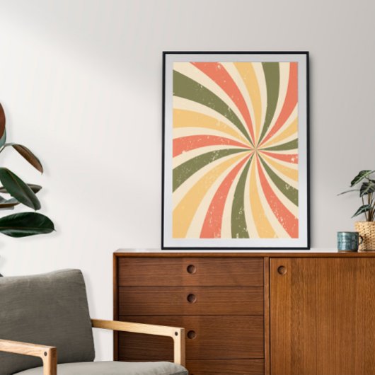 Poster Rayons courbes vintages