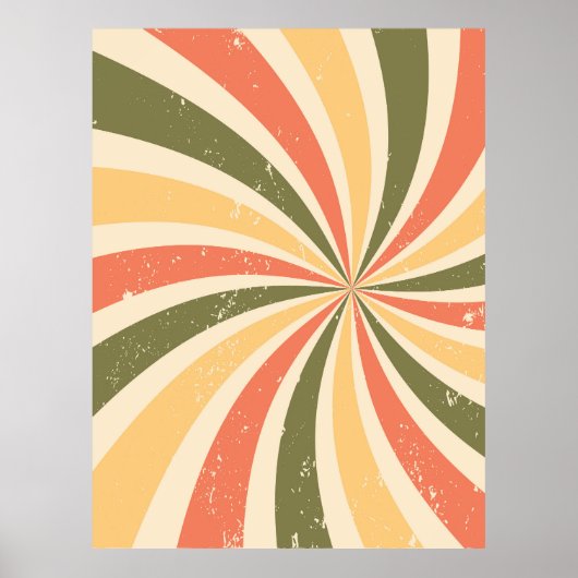 Poster Rayons courbes vintages (Devant)