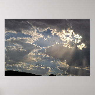 Poster Rayons de soleil à travers les nuages d'orage du d