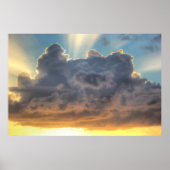 Poster Rayons de soleil à travers les nuages orageux (Devant)