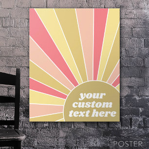 Poster Rayons de soleil colorés avec texte favori