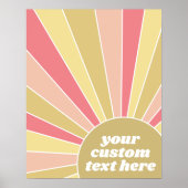 Poster Rayons de soleil colorés avec texte favori (Devant)