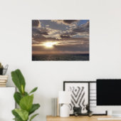 Poster Rayons de soleil levant sur l'océan II (Bureau à domicile)