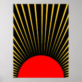 Poster Rayons de soleil rouge et jaune élégants (Devant)