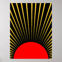 Rayons de soleil rouge et jaune élégants