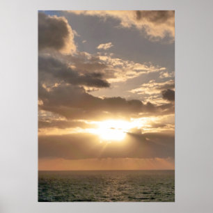 Poster Rayons de soleil sur l'océan