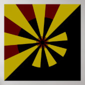 Poster Rayons Soleil Rétro Coucher Soleil Noir Jaune Roug (Devant)