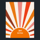 Poster Rayons Soleil Rétro Coucher Soleil Orange Jaune<br><div class="desc">Le design rétro du soleil éclate dans les tons chauds rose,  marron,  orange. Rayons de soleil orange modernes rétro,  soleil matinal géométrique art abstrait.</div>