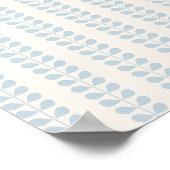 Poster Rayure de feuille bleu clair (Coin)