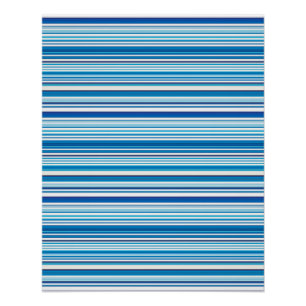 Poster Rayures blanches bleues mignonnes