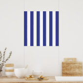 Poster Rayures bleues et blanches (Cuisine)