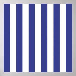 Poster Rayures bleues et blanches