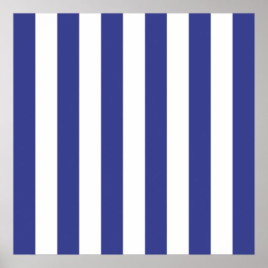 Poster Rayures bleues et blanches (Devant)