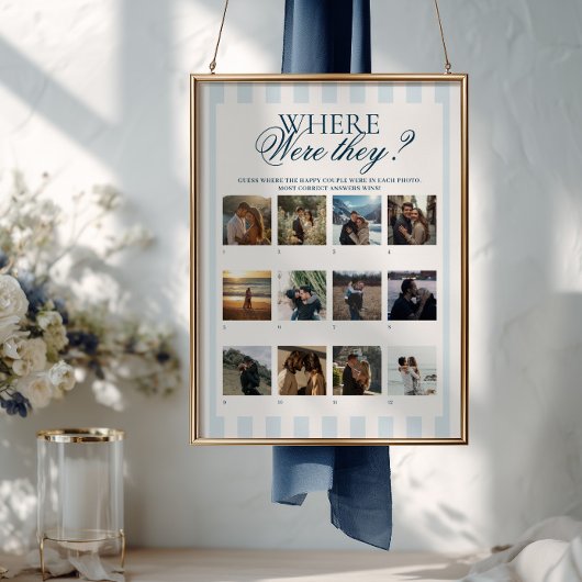 Poster Rayures Bleues Où étaient-elles