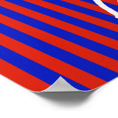 Poster rayures bleues rouges Eiffel paris (Coin)