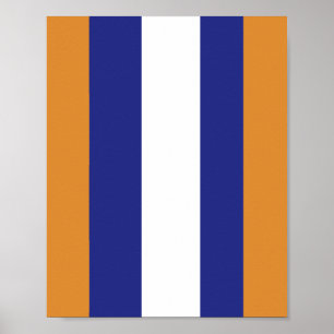 Poster rayures Brown, bleu marine et blanc