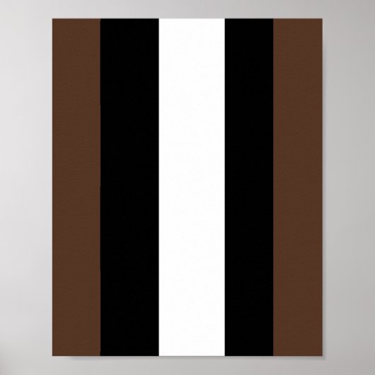 Poster rayures Brown, noir et blanc (Devant)