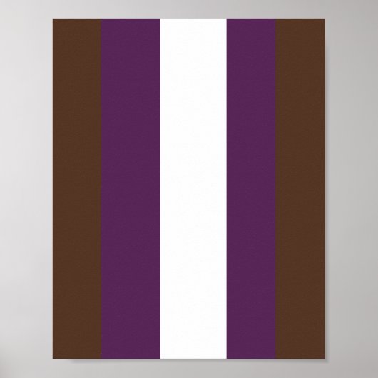 Poster rayures Brown, violettes et blanches (Devant)