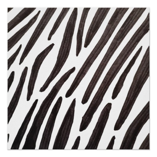 Poster Rayures de zèbre noir et blanc (Devant)