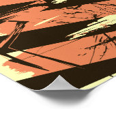 Poster Rayures diagonales et formes fragmentées (Coin)