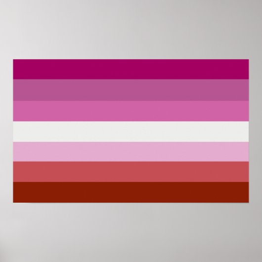 Poster Rayures du drapeau de fierté lesbienne (Devant)