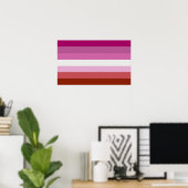 Poster Rayures du drapeau de fierté lesbienne (Bureau à domicile)