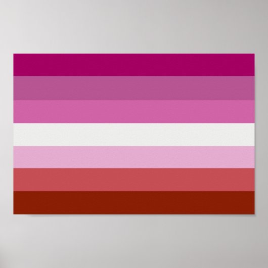 Poster Rayures du drapeau de fierté lesbienne (Devant)
