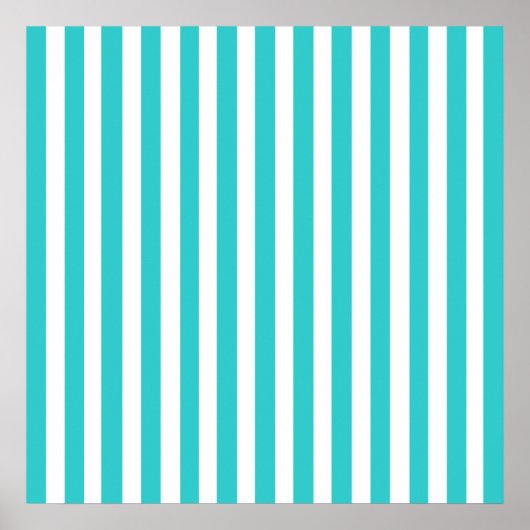 Poster Rayures Modernes Turquoise (Devant)