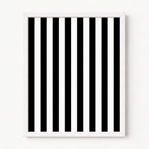 Poster Rayures verticales noires et blanches