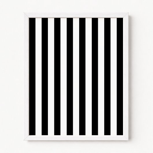 Poster Rayures verticales noires et blanches