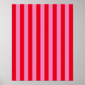 Poster Rayures verticales rouges et roses (Devant)