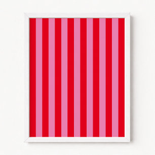 Poster Rayures verticales rouges et roses