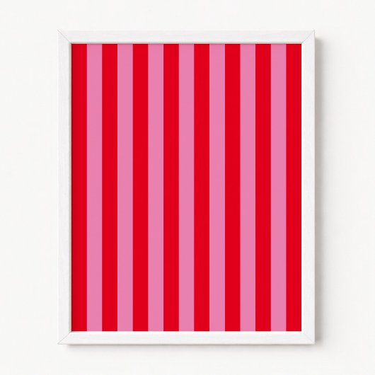Poster Rayures verticales rouges et roses