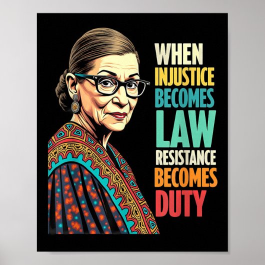 Poster Rbg Quand L'Injustice Devient La Résistance À La L (Devant)