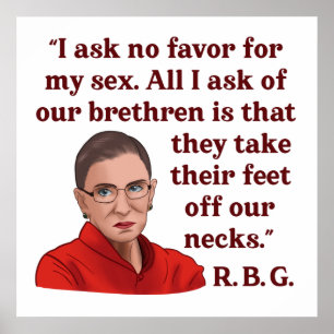 Poster RBG Ruth Bader Ginsburg cite les droits des femmes