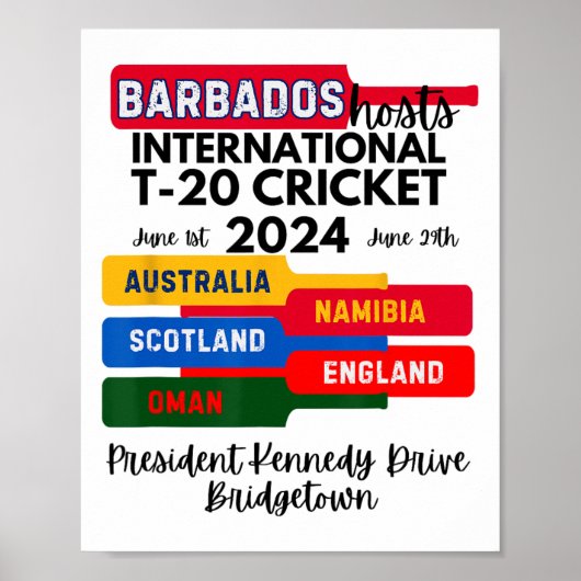 Poster Rdos T-20 Cricket international (Devant)