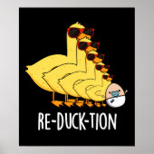 Poster Re-duck tion Funny Animal Canard Pun Dark BG (Devant)