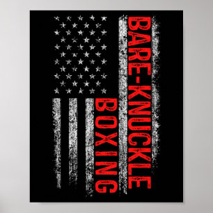Poster Re Knuckle Boxe Drapeau Américain 4 Juillet Combat