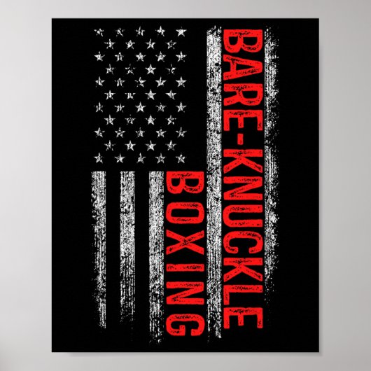 Poster Re Knuckle Boxe Drapeau Américain 4 Juillet Combat (Devant)